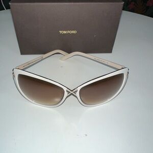 Tom Ford TF332 28G Sunglasses Ivory Cream Brown Gradient 60 17 130 Made in Italy
